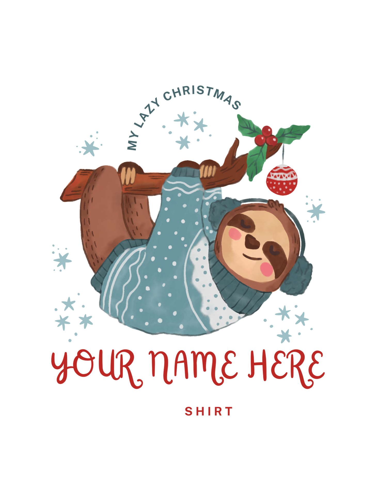 Sloth Customizable Christmas Shirt