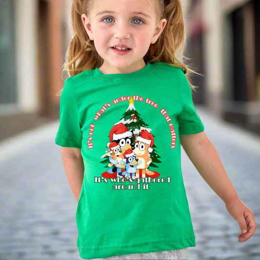 Kids Christmas Cartoon Dog T-Shirt – Festive Holiday Graphic Tee for Boys & Girls