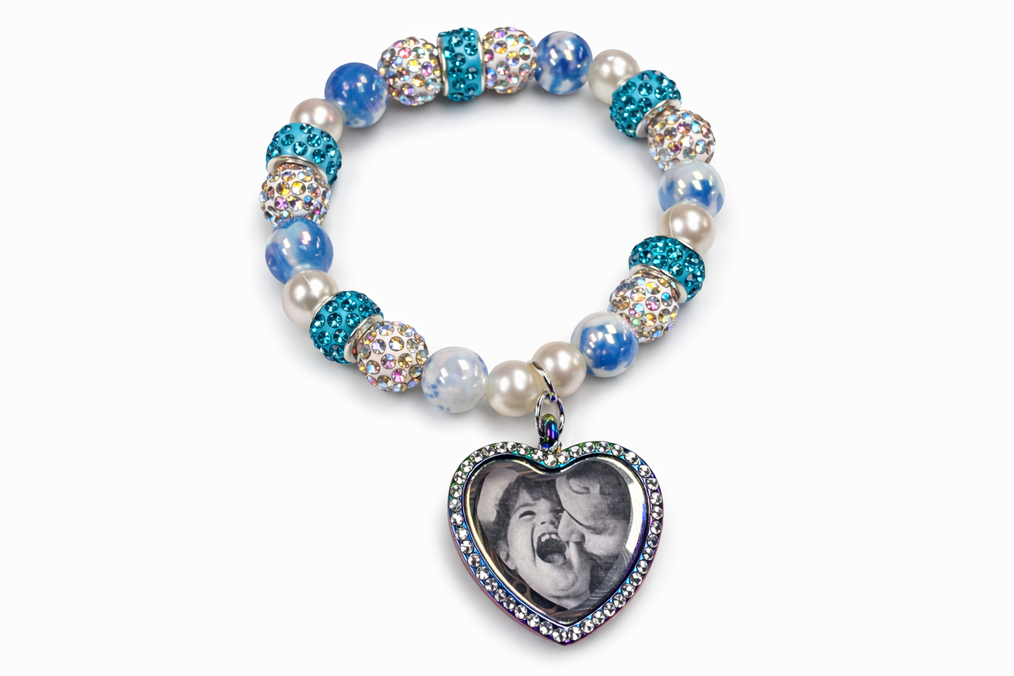 Blue Memory Heart Bracelet