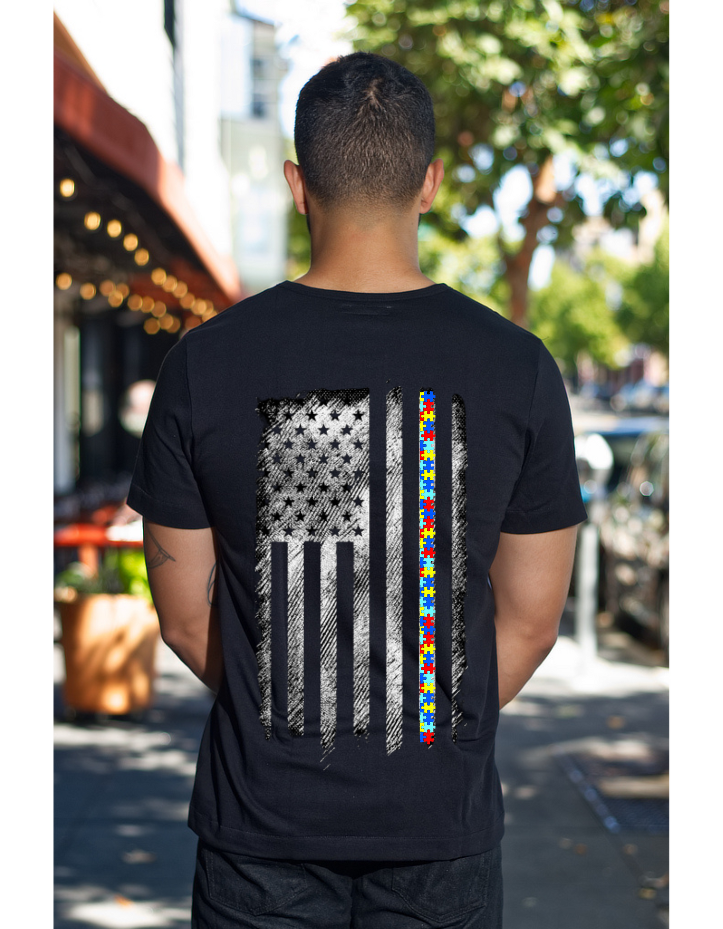 Autism American Flag Shirt